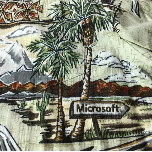 Rare Microsoft Across America Toes on the Nose Large L Hawaiian Style Shirt - Picture 13 of 14